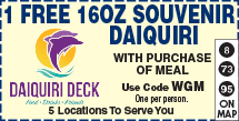 Special Coupon Offer for Daiquiri Deck